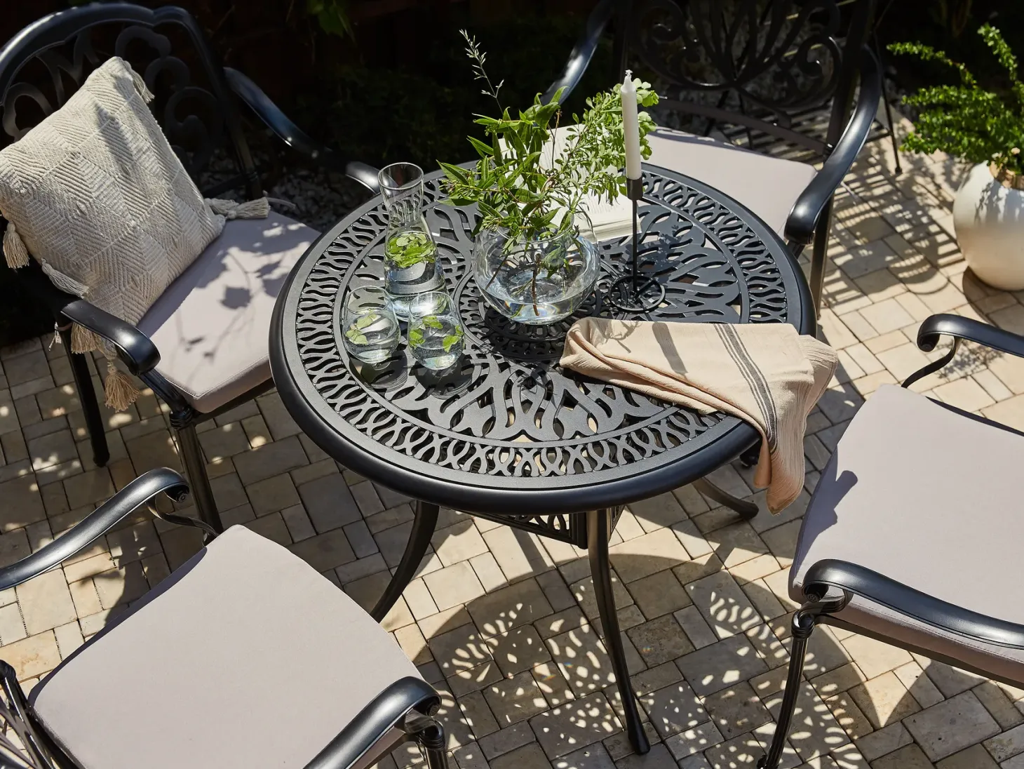 Stolik bistro ANCONA 90 cm 90 cm Metal Czarny