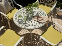 Stolik bistro ANCONA 90 cm 90 cm Metal Złamana biel