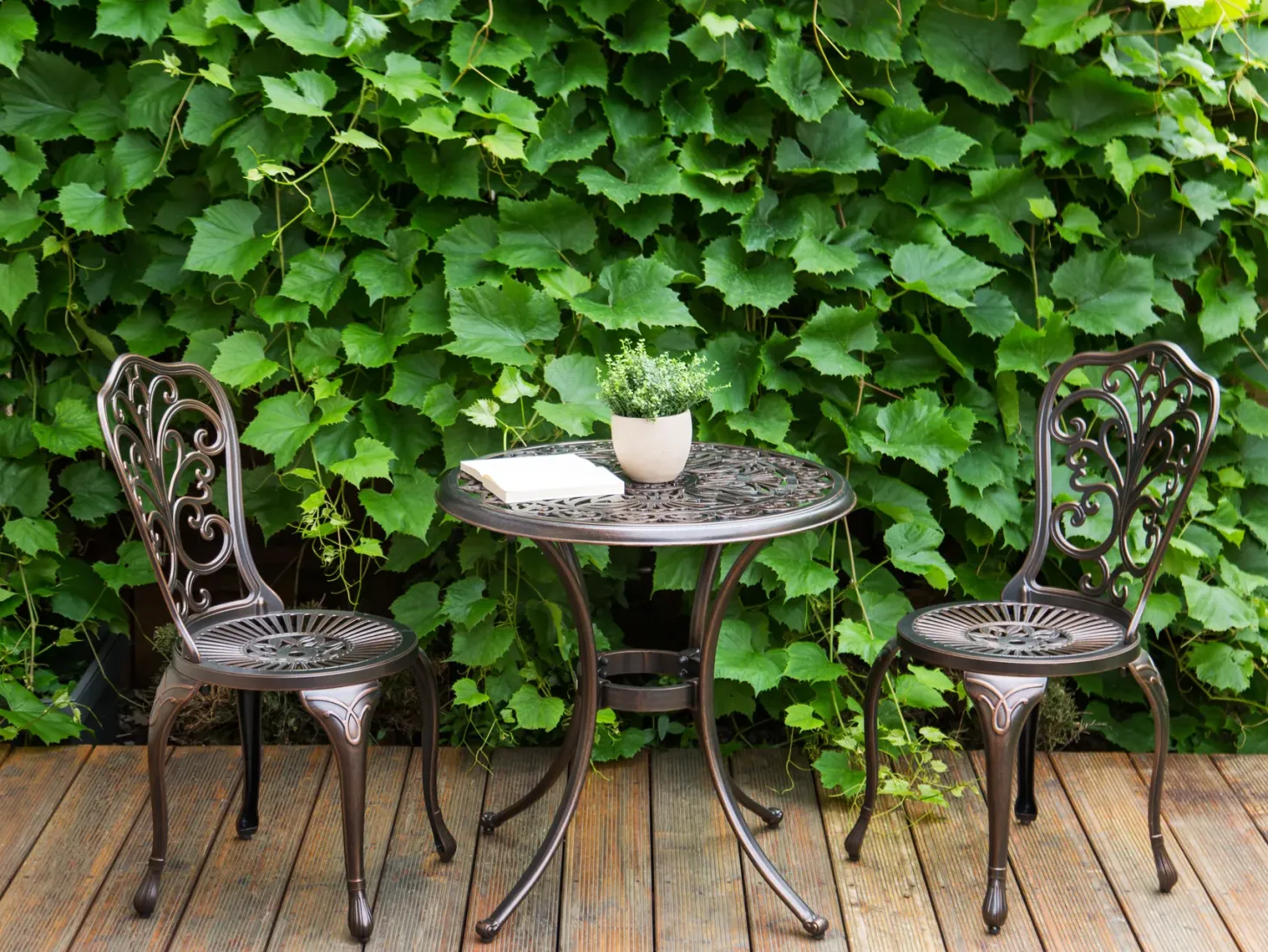 Stolik bistro ANDALO 68 cm 68 cm Metal Brązowy