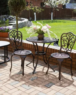 Stolik bistro ANDALO 68 cm 68 cm Metal Brązowy