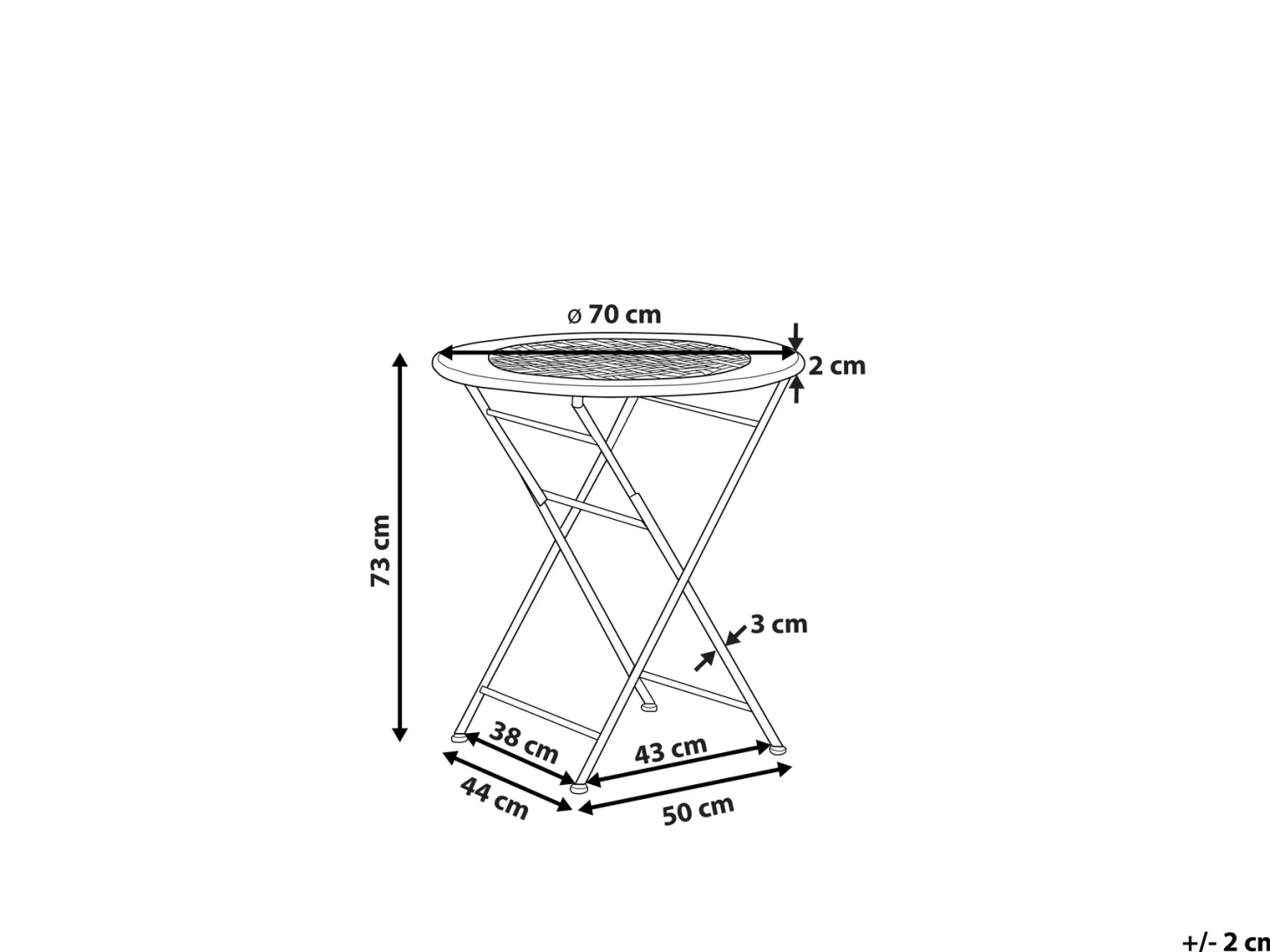 Stolik bistro BIVIO 70 cm 70 cm Metal Jasnozielony