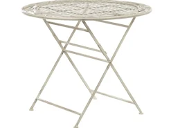 Stolik bistro BIVIO 90 cm 90 cm Metal Złamana biel