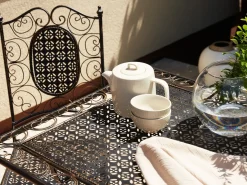 Stolik bistro BORMIO 70 cm 70 cm Metal Czarny