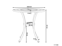 Stolik bistro BOVINO 65 cm 65 cm Metal Ciemnobrązowy