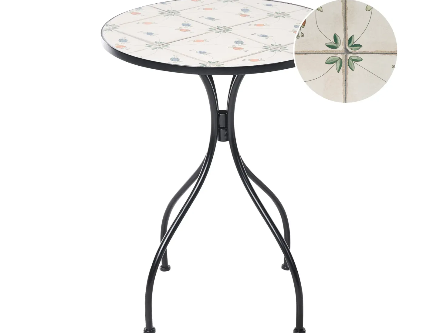 Stolik bistro CARONA 60 cm 60 cm Metal Czarny