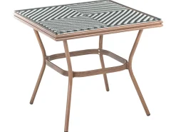 Stolik bistro CASPRI 80 cm 80 cm Szkło Czarny/ biały