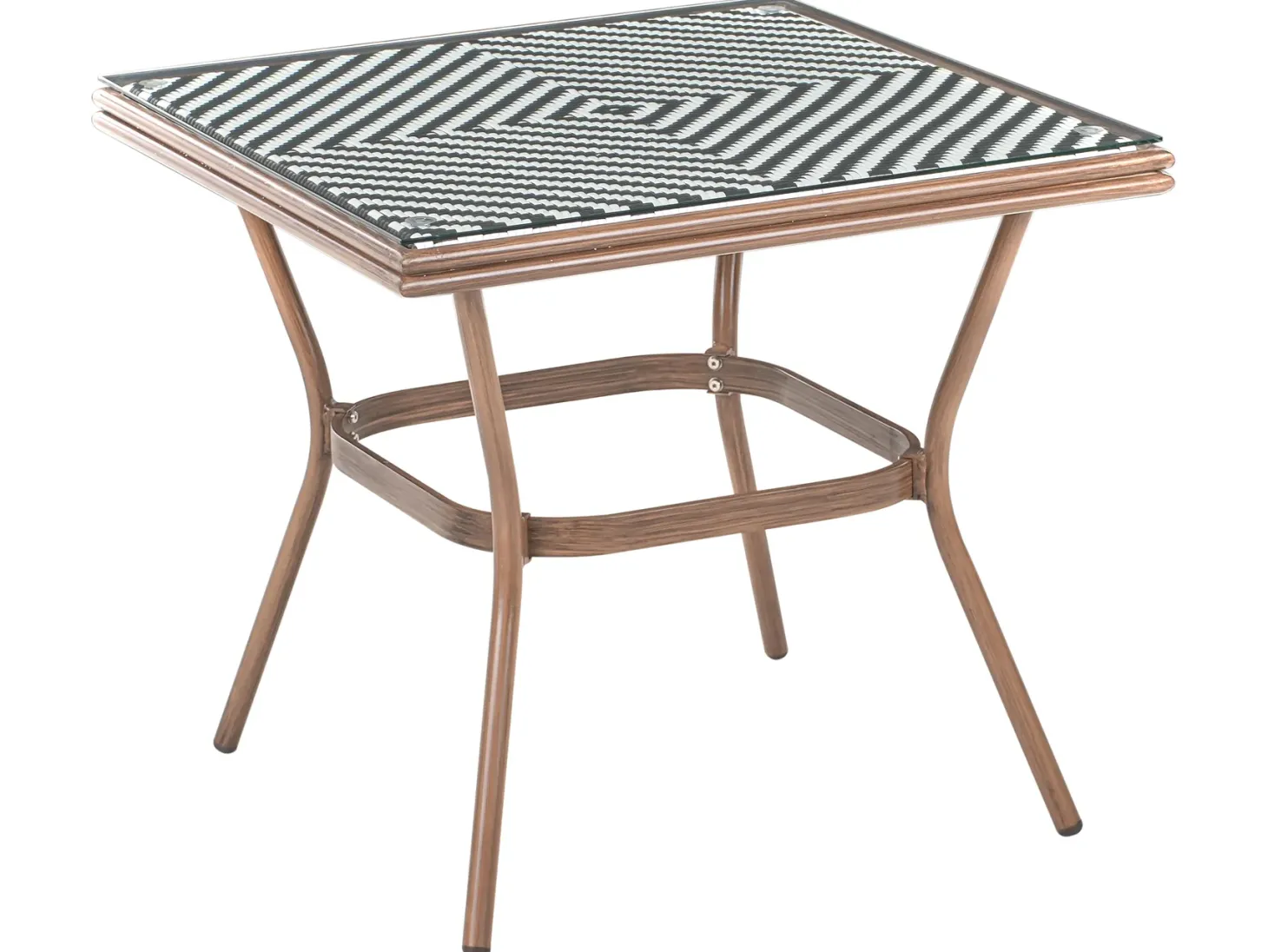 Stolik bistro CASPRI 80 cm 80 cm Szkło Czarny/ biały