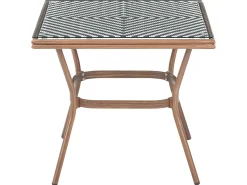 Stolik bistro CASPRI 80 cm 80 cm Szkło Czarny/ biały