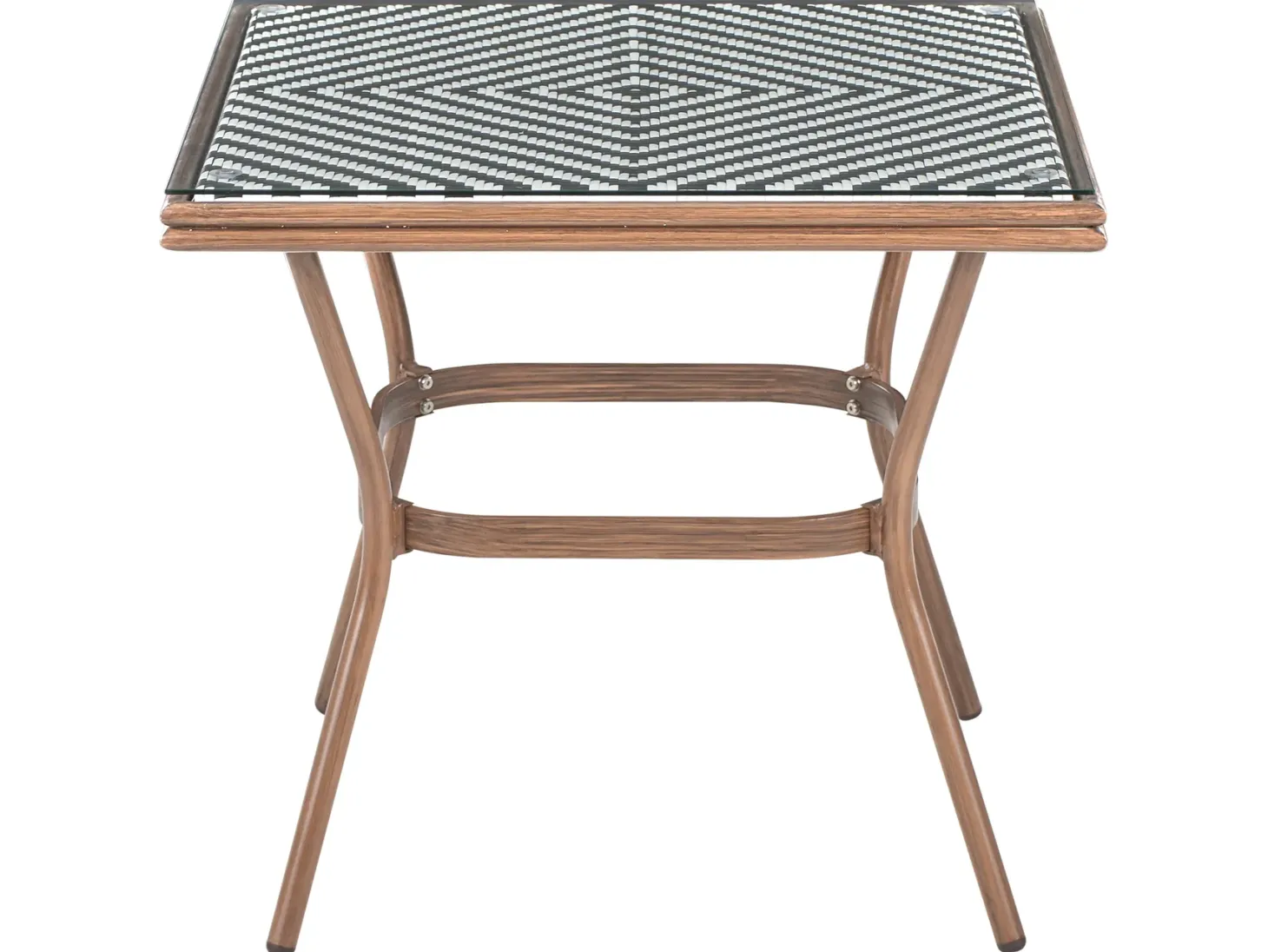 Stolik bistro CASPRI 80 cm 80 cm Szkło Czarny/ biały