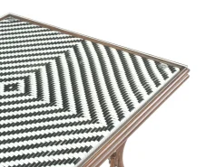Stolik bistro CASPRI 80 cm 80 cm Szkło Czarny/ biały