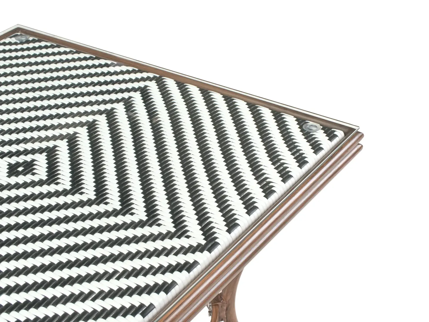 Stolik bistro CASPRI 80 cm 80 cm Szkło Czarny/ biały