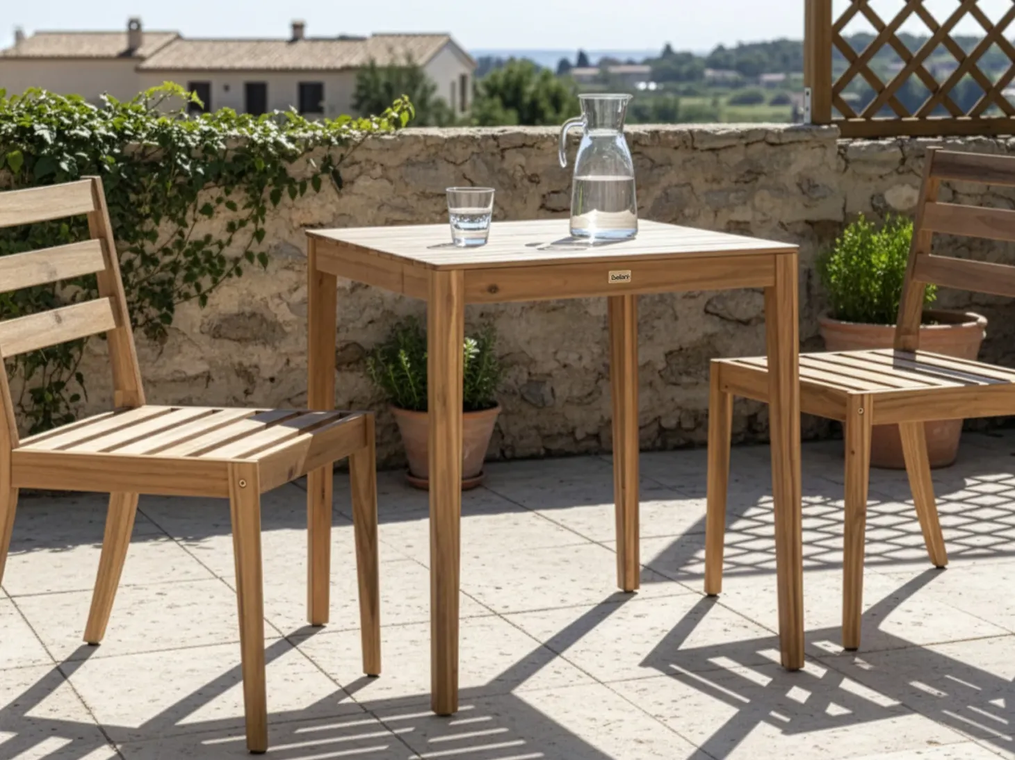 Stolik bistro CHIOGGIA 70 cm 70 cm Certyfikowane drewno akacjowe Jasnobrązowy