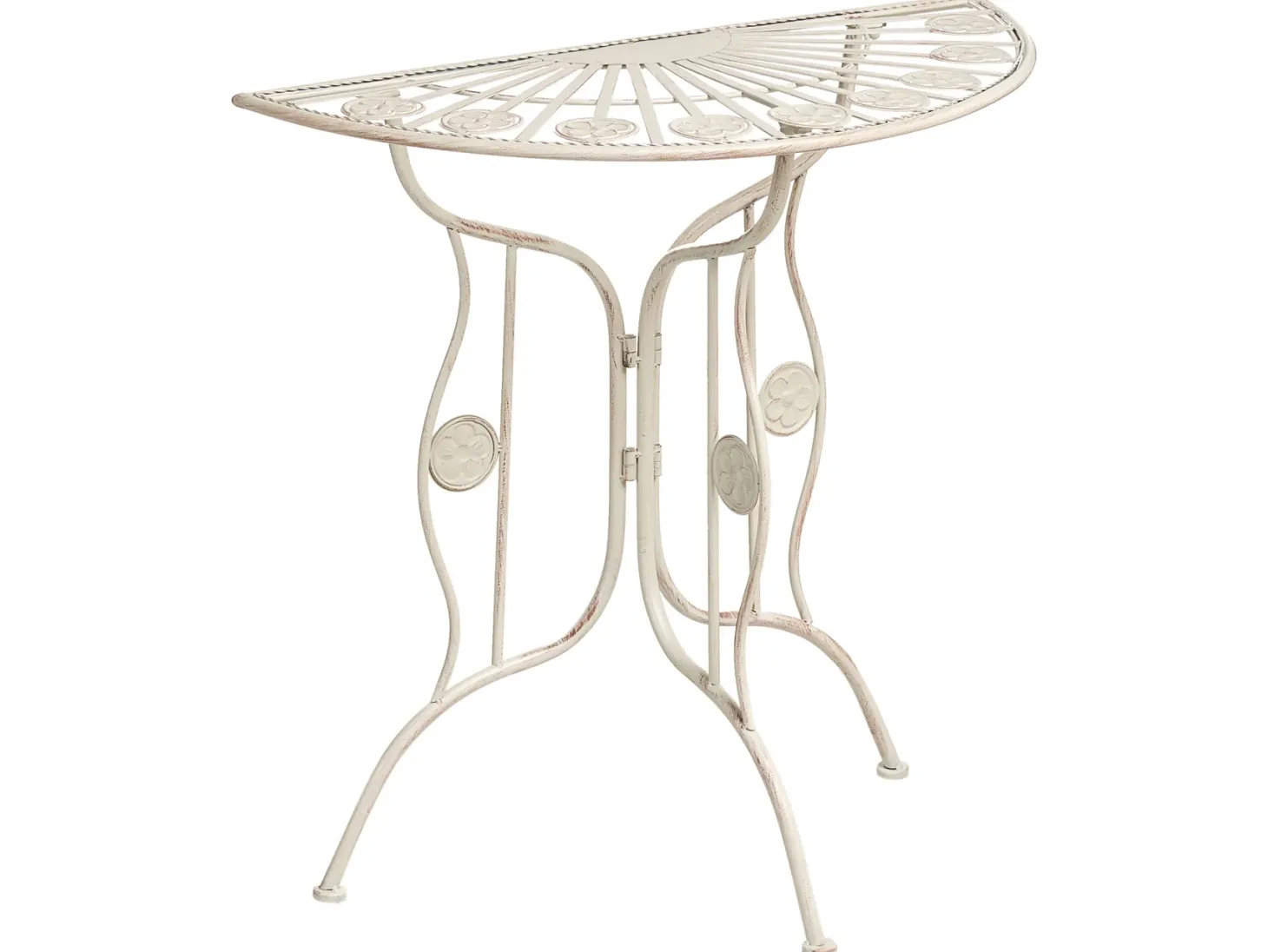 Stolik bistro COGGIA 80 cm 37 cm Metal Jasnobeżowy