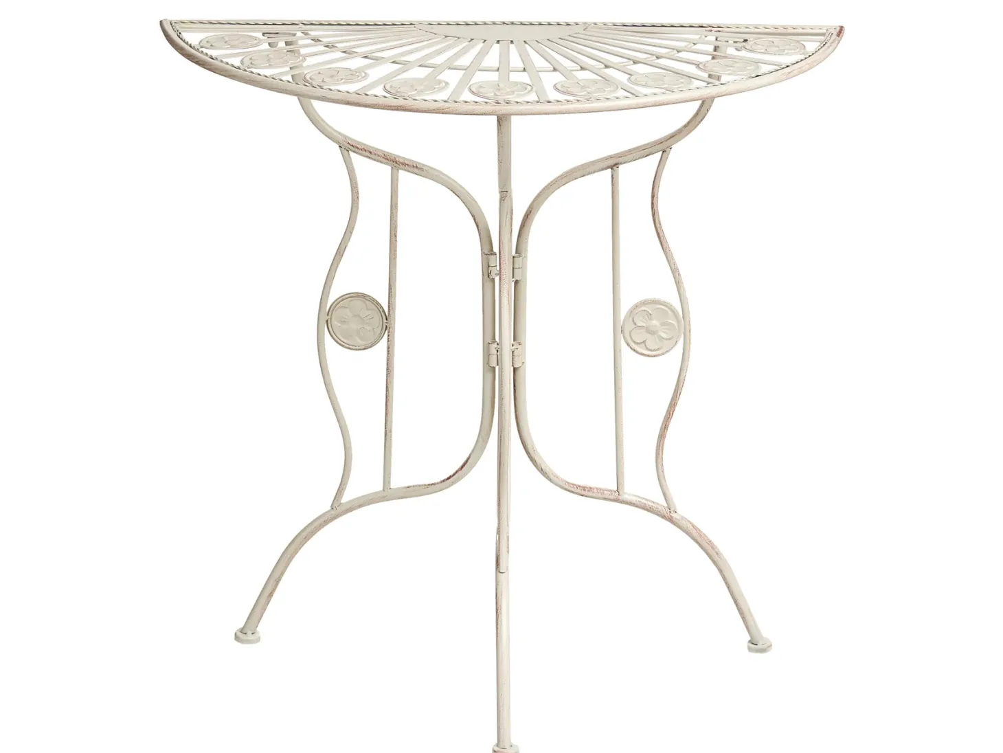 Stolik bistro COGGIA 80 cm 37 cm Metal Jasnobeżowy