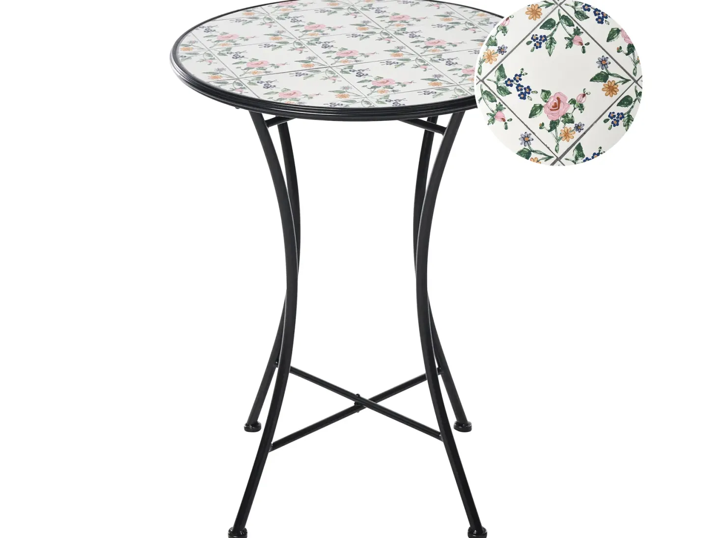 Stolik bistro COLLIO 60 cm 60 cm Metal Czarny