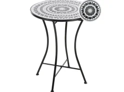 Stolik bistro COMISO 60 cm 60 cm Metal Czarny/ biały