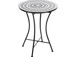 Stolik bistro COMISO 60 cm 60 cm Metal Czarny/ biały