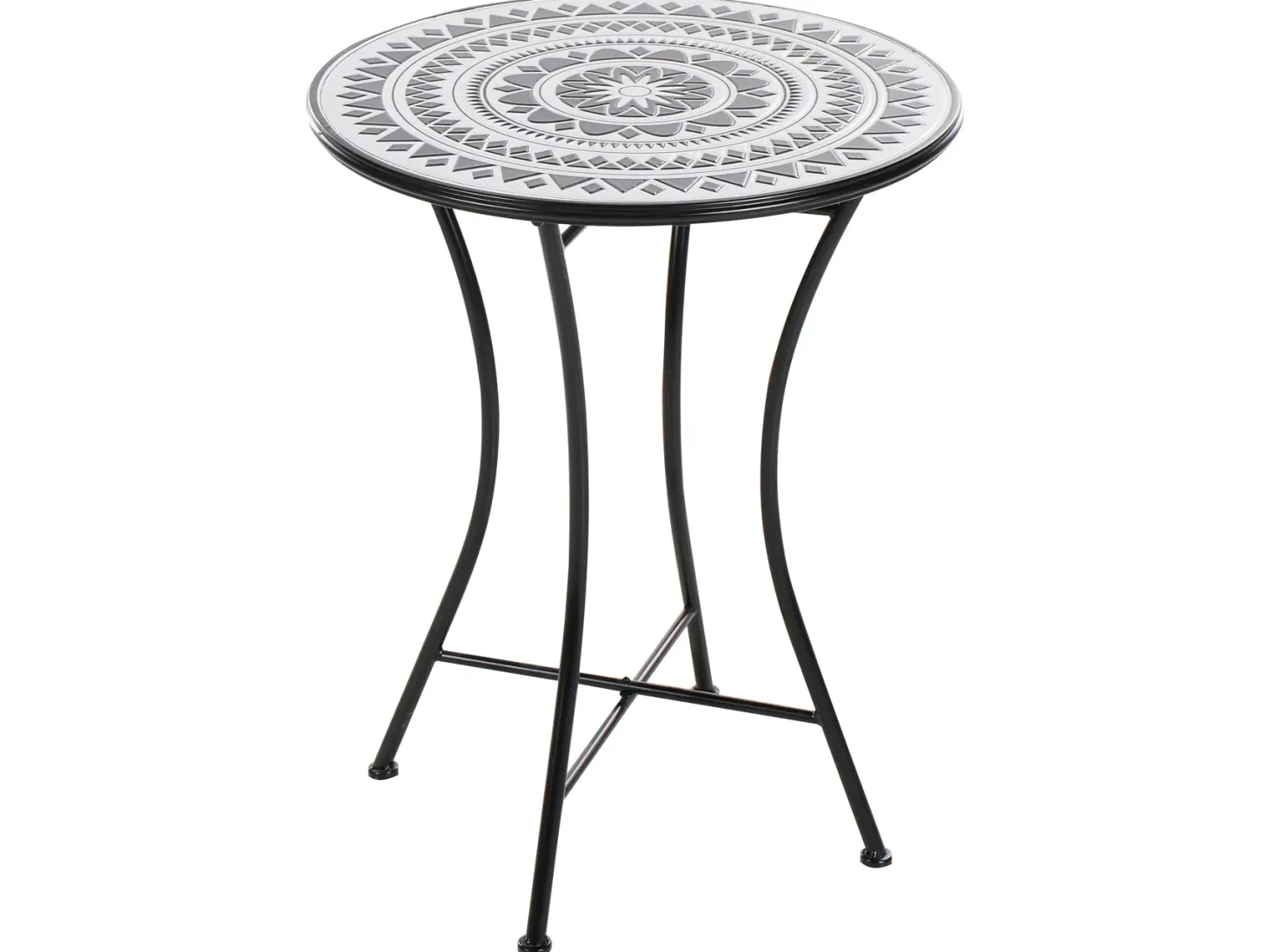 Stolik bistro COMISO 60 cm 60 cm Metal Czarny/ biały