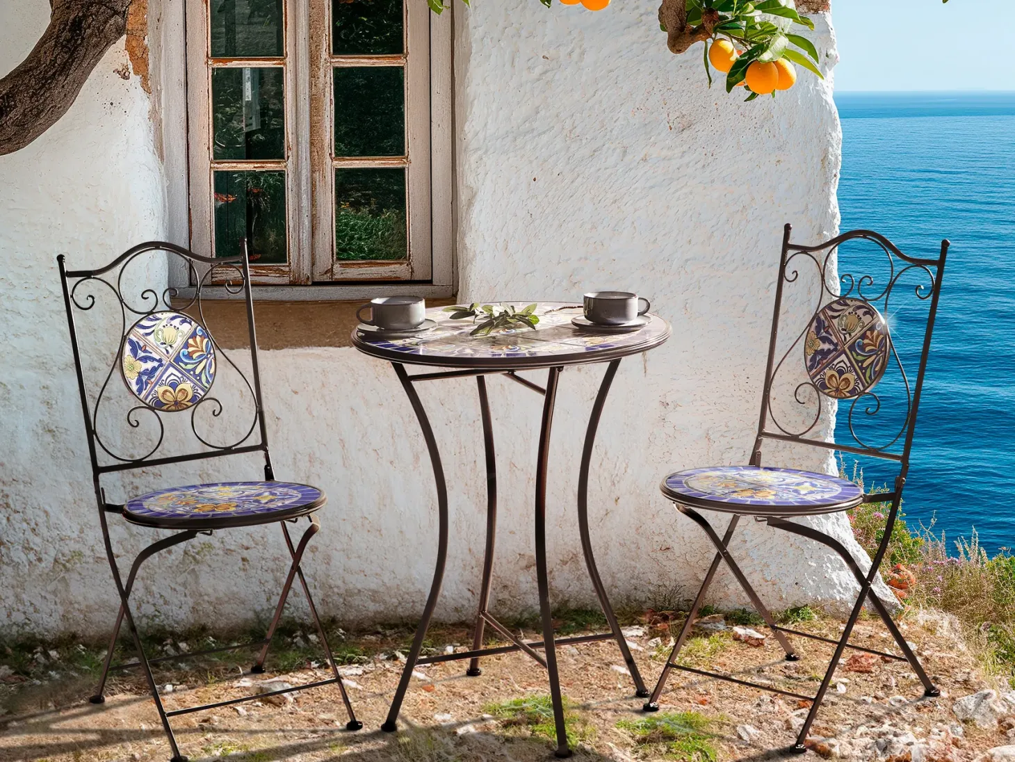 Stolik bistro CORIANO 60 cm 60 cm Metal Czarny