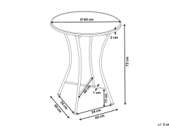 Stolik bistro CORIANO 60 cm 60 cm Metal Czarny