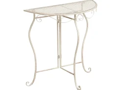 Stolik bistro FOLELLI 80 cm 36 cm Metal Jasnobeżowy