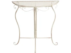 Stolik bistro FOLELLI 80 cm 36 cm Metal Jasnobeżowy