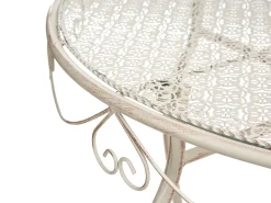 Stolik bistro FOLELLI 80 cm 36 cm Metal Jasnobeżowy