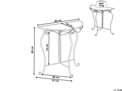 Stolik bistro FOLELLI 80 cm 36 cm Metal Jasnobeżowy