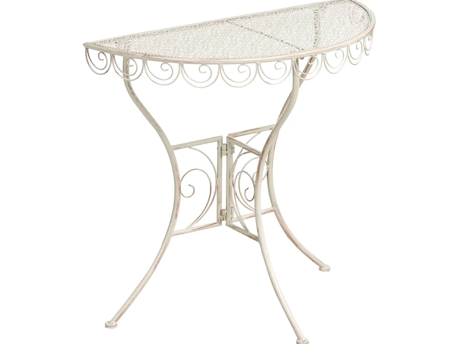 Stolik bistro JUINA 80 cm 36 cm Metal Jasnobeżowy