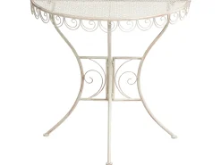 Stolik bistro JUINA 80 cm 36 cm Metal Jasnobeżowy
