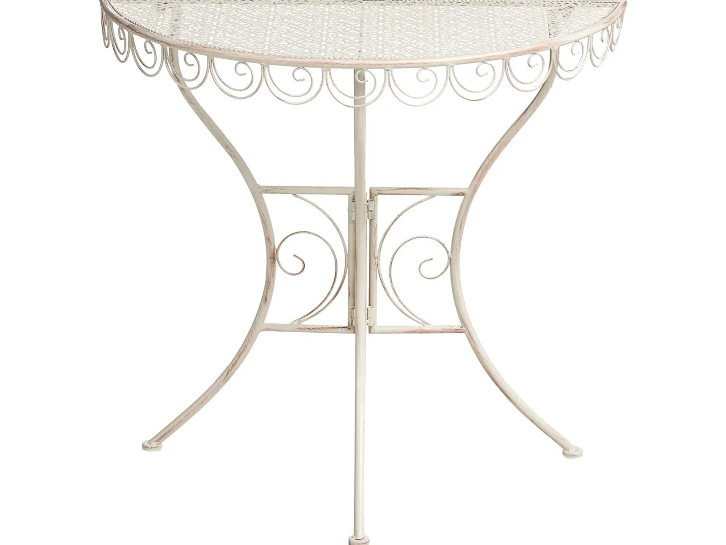 Stolik bistro JUINA 80 cm 36 cm Metal Jasnobeżowy