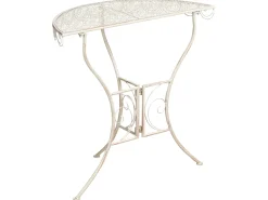 Stolik bistro JUINA 80 cm 36 cm Metal Jasnobeżowy