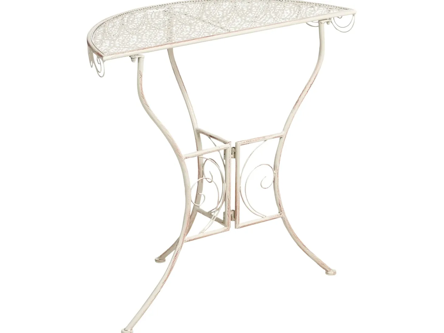 Stolik bistro JUINA 80 cm 36 cm Metal Jasnobeżowy
