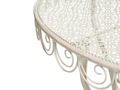 Stolik bistro JUINA 80 cm 36 cm Metal Jasnobeżowy