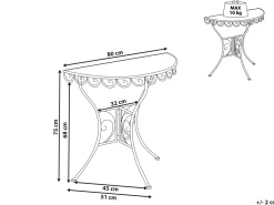 Stolik bistro JUINA 80 cm 36 cm Metal Jasnobeżowy
