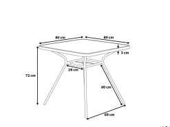 Stolik bistro LIVO 80 cm 80 cm Szkło Czarny