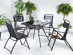 Stolik bistro LIVO 80 cm 80 cm Szkło Czarny