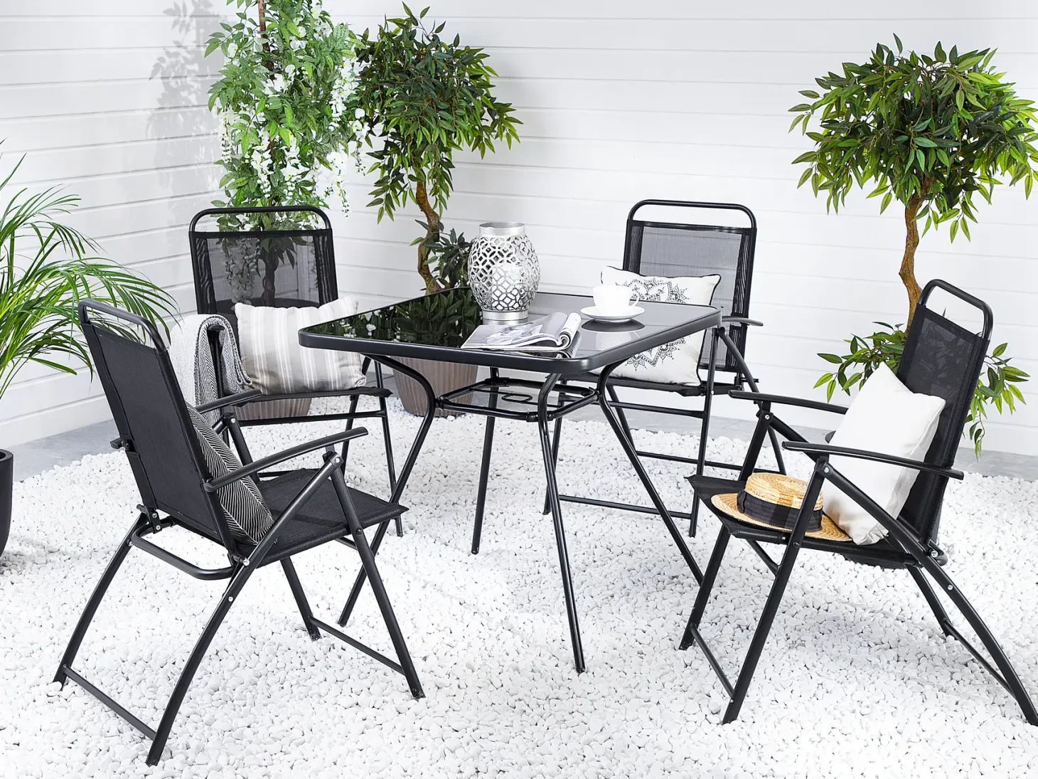 Stolik bistro LIVO 80 cm 80 cm Szkło Czarny