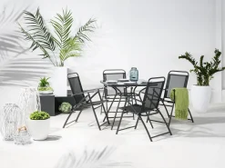 Stolik bistro LIVO 80 cm 80 cm Szkło Czarny