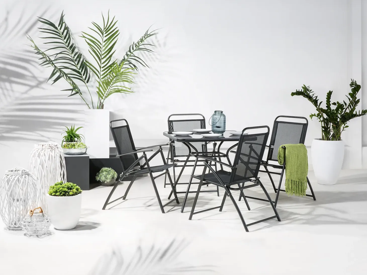 Stolik bistro LIVO 80 cm 80 cm Szkło Czarny
