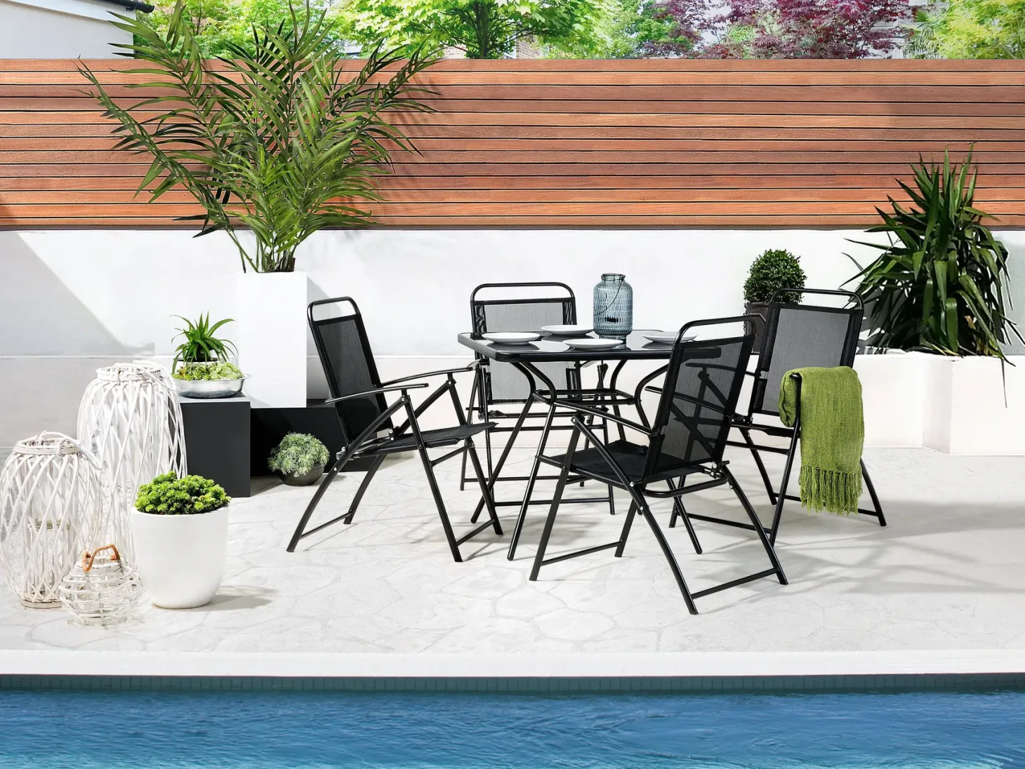 Stolik bistro LIVO 80 cm 80 cm Szkło Czarny