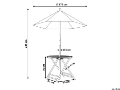Stolik bistro MOLISE 85 cm 85 cm Bambus Jasnobrązowy