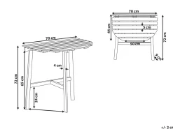 Stolik bistro OSIGO 44 cm 70 cm Drewno akacjowe Brązowy