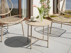 Stolik bistro OVARO 50 cm 50 cm Metal Beżowy