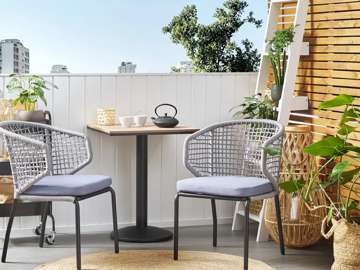 Stolik bistro PALMI 60 cm 60 cm Imitacja drewna Brązowy