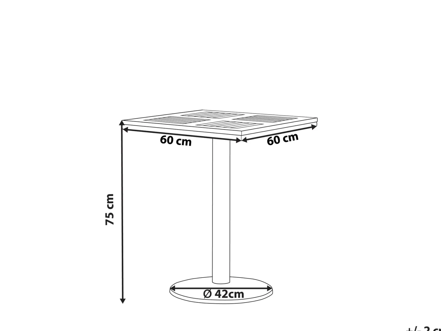 Stolik bistro PALMI 60 cm 60 cm Imitacja drewna Brązowy