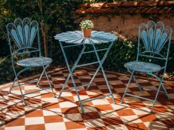 Stolik bistro PAVIA 71 cm 71 cm Metal Niebieski