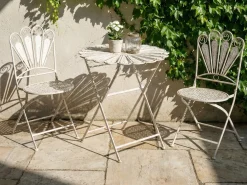 Stolik bistro PAVIA 71 cm 71 cm Metal Złamana biel