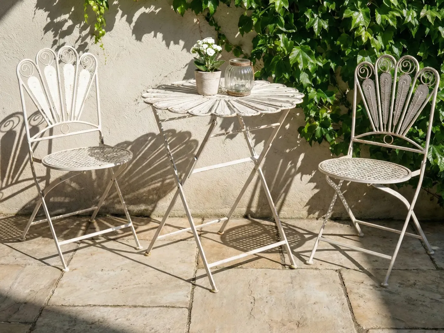 Stolik bistro PAVIA 71 cm 71 cm Metal Złamana biel