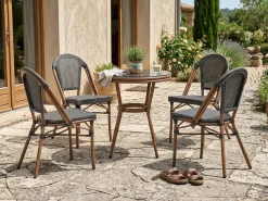 Stolik bistro RIFREDDO 70 cm 70 cm Szkło hartowane Szary